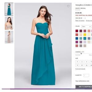 Davids Bridal Oasis Strapless Bridesmaid Dress